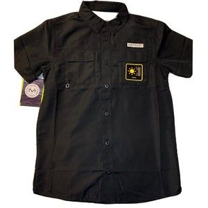 Realtree Youth Boy's Short Sleeve Fishing Guide Shirt - Black - Size L 10/12